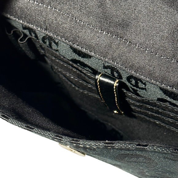 Etienne Aigner Shoulder L Black Logo Trapezoid Purse Bag - Picture 8 of 9